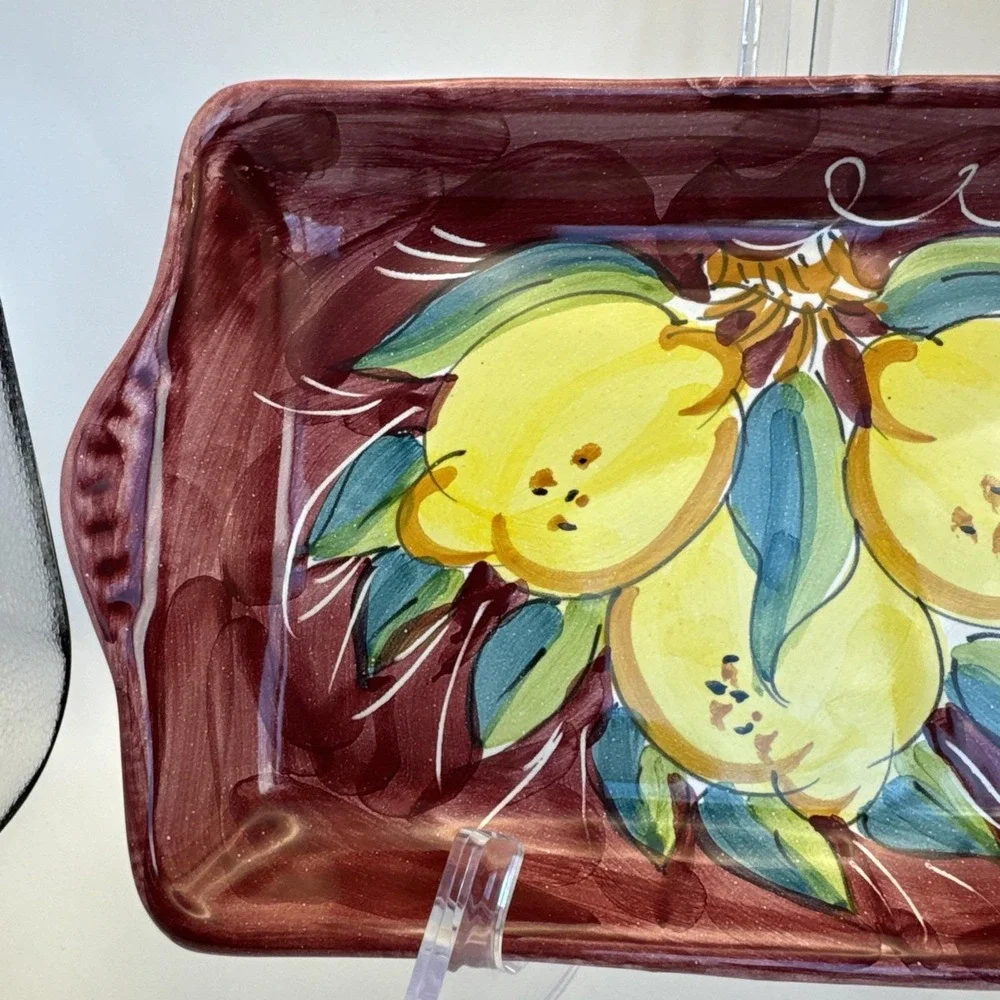 Ravello‎ Ceramiche lemons Serving Dish Tray Hand Painted Made in Italy 12in